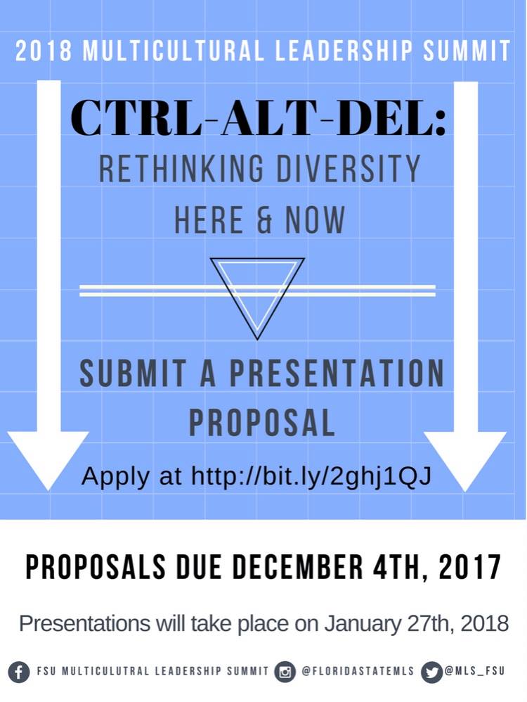 2018 Multicultural Leadership Summit: CTRL + ALT+ DEL: Rethinking Diversity Here and Now, Presentation Proposals due December 4, 2017